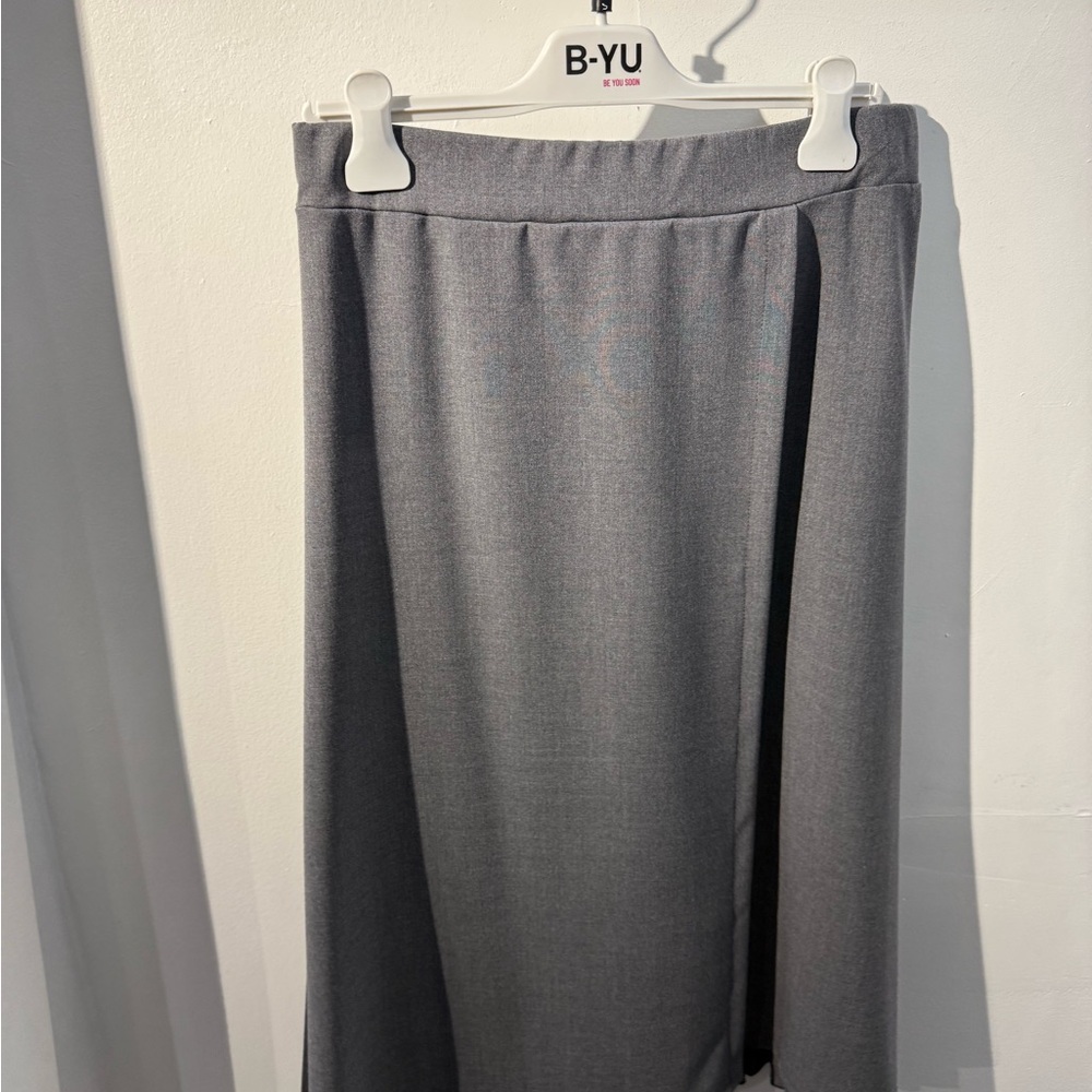 B-YU Women's Elegant Gray WRAP Skirt